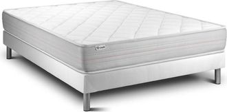 VITALIT Vitalit - Base Tapizada Blanco + Colch&oacute;n Con Espuma Viscoel&aacute;stica 140 X 190