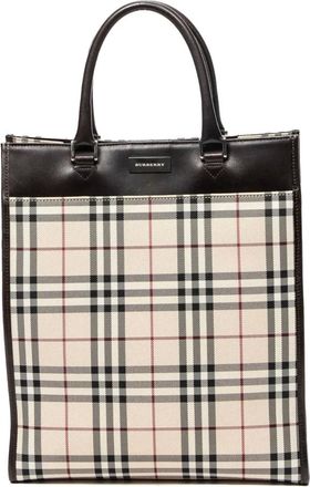 Burberry Borsa tote a quadri anni 2000 - Toni neutri