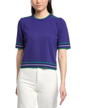St. John Rib Striped Wool-Blend Sweater