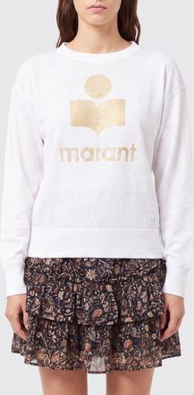 Isabel Marant Felpa girocollo in cotone con logo stampato a contrasto