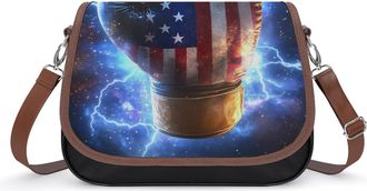Generic Boxing Glove U.s. Flag Thunder Crossbody Bags for Women Fashion Leather Shoulder Handbags With Adjustable Strap