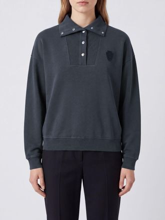 Brunello Cucinelli Felpa polo in cotone con stemma applicato sul petto