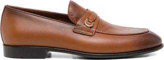 Ferragamo Mocassini in pelle con fibbia logata - Marrone