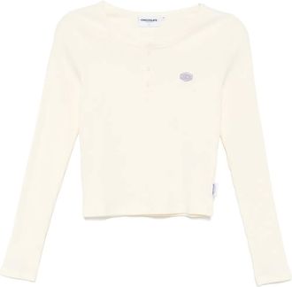 Chocoolate logo-embroidered T-shirt - women - Cotton/Spandex/Elastane - L - White