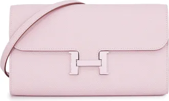Herm&egrave;s Pale Pink Epsom Leather Long Wallet (Bi-Fold) (Pre-Owned)
