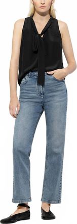 Luisa Cerano Sleeveless Blouse In Deep Black