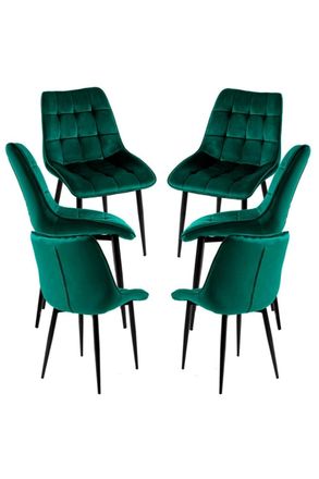 Regalos Miguel Pack 6 Sillas color verde en terciopelo