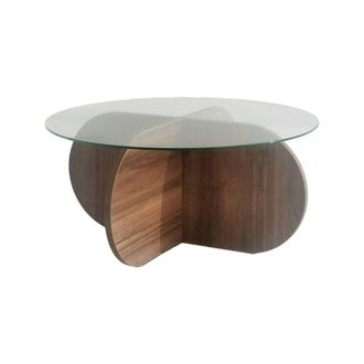 Dmora Mesa de centro de madera marr&oacute;n nogal