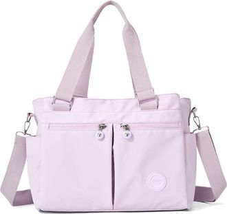 Generic Women Nylon Waterproof Tote Bags with Adjustable Strap, Large Capacity Underarm Bag, Crossbody Bags for College School Work Travel Shopping-Purple