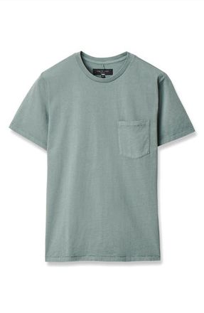 Rag & Bone Classic Fit Garment Dye Pocket T-Shirt in Bluegrey at Nordstrom, Size Xx-Large