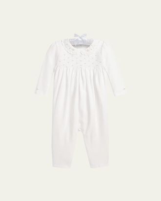 Polo Ralph Lauren Girls Embroidered Coverall, Size 3M-12M