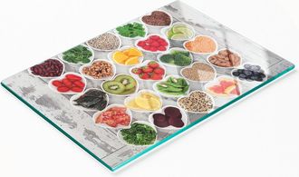 OEM Tabla De Servir De Cristal Para Cocina Con Gr&aacute;ficos De Alimentos Saludables, 80 X 52 Cm