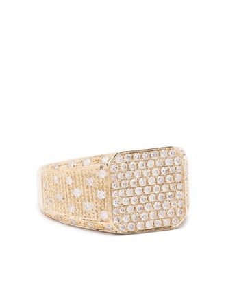 Yvonne Léon 9kt yellow gold diamond signet ring
