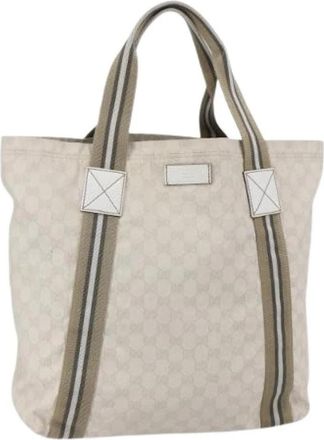 Gucci Pre-owned Vintage Canvas Tote Bag - Dames - Vintage Shopper - Beige - ONE Size - Vintage