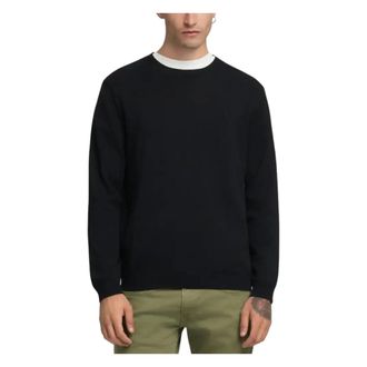 Replay Round-neck Knitwear, male, Black, Size: 3XL Round-neck Knitwear