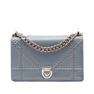 Dior Pre-owned Cross Body Bags, female, Blue, Size: ONE SIZE Pre-owned Diorama Crossbody Bag