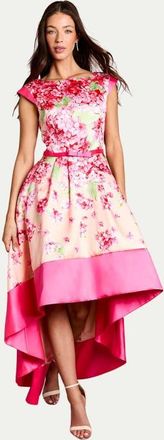 Coast Twill Hi-lo Floral Printed Midi Dress in Blush at Nordstrom, Size 10
