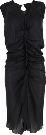 Isabel Marant Ruched Midi Dress in Black Silk