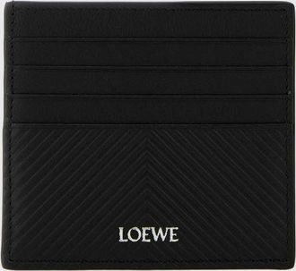 Loewe Portacarte in pelle di vitello con motivo chevron e logo a contrasto
