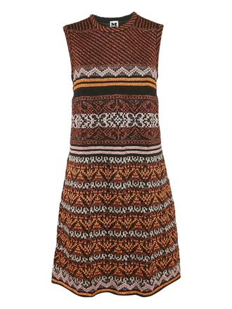 Missoni ribbed-knit dress - women - Polyamide/Viscose/Metallised Fibres - L - Brown