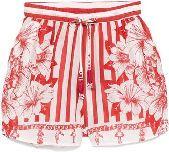Farm Rio mix-print shorts - Red