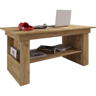 ebuy24 Tavolino in legno VCM semplice Dimensioni ca. A. 52 x L. 115 x T. 58 cm Tavolo soggiorno - Kobila regolabile in altezza allungabile (rovere miele)