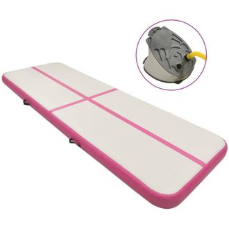 vidaXL Esterilla Inflable De Gimnasia Con Bomba Pvc Rosa 500x100x15 Cm Vidaxl