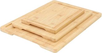 MegaChef 3Pc Bamboo Cutting, Prep & Serving Boards