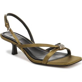Vince Tali Slingback Kitten Heel Sandal in Olive Wood at Nordstrom Rack, Size 6.5