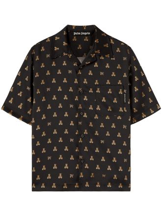 Palm Angels Bear Monogram shirt - men - Polyester - 50 - Black