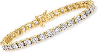 Ross-Simons Diamond Tennis Bracelet in 18kt Gold Over Sterling