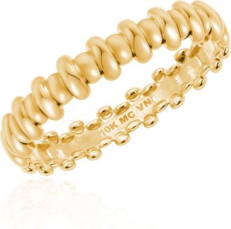 MAX + STONE Solid 10k Yellow Gold Stackable Bar Ring