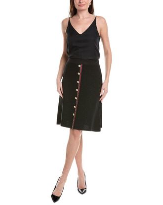 St. John Pique Pull-On A-Line Skirt