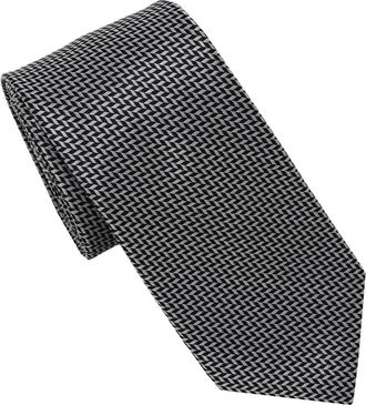 Karl Lagerfeld Herringbone Print Tie in Black/White at Nordstrom Rack