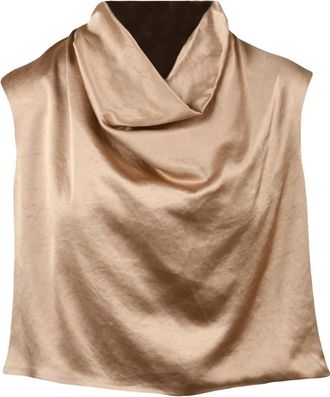Liviana Conti Top van satijn met rits - Dames - Tops zonder mouwen - Beige - XS - Satijn - Tops