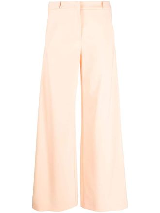 Patrizia Pepe Essential palazzo-design trousers - women - Polyester/Elastane - 40 - Orange