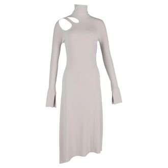 Victoria Beckham Cutout Midi Dress in Bone Viscose