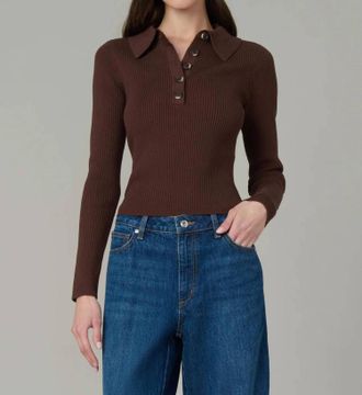 Joe's Womens The Lisa Polo Sweater In Brown