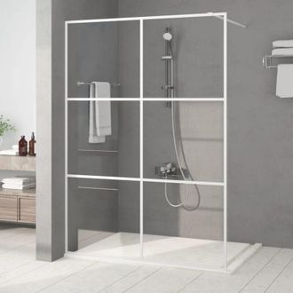 vidaXL Parete Doccia Walk in Bianca 140x195 cm Vetro Trasparente esg - Vidaxl