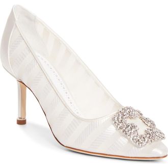 Manolo Blahnik Hangisila Pump in Ivory Cream at Nordstrom, Size 5.5Us