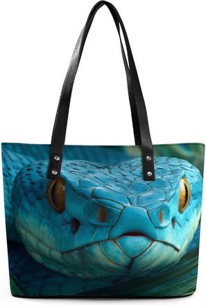 Generic Snake Palm Leaf Tote Bags for Women Cute Shoulder Purses Handbags