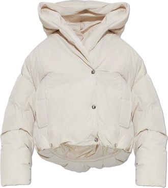 Sportmax Vodka Down Jacket - Dames - Gewatteerde jassen - Beige - XS - Katoen - Jassen