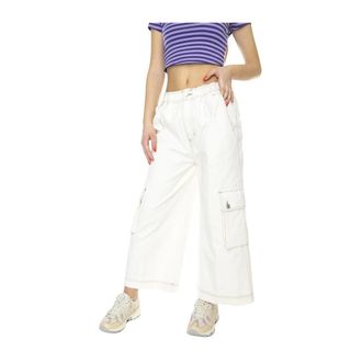 Obey Dames, Broeken, Beige, Maat: XS Katoen