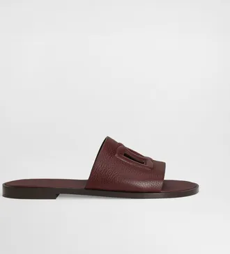 Dolce & Gabbana Deerskin Sliders - Man Bordeaux 42.5