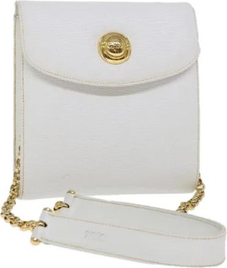 Chlo&eacute; Tweedehands leren schoudertassen - Dames - Vintage Schoudertas - Wit - ONE Size - Leer - Vintage