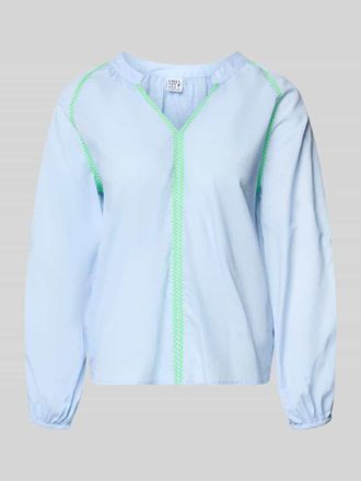 Emily van den Bergh Blusenshirt mit Tunikakragen in Hellblau, Gr&ouml;&szlig;e 36