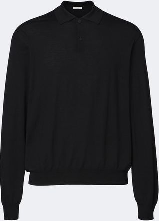 The Row Blainy wool and cashmere polo sweater