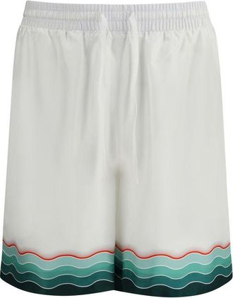 Casablanca Zijden Korte Broek Golvend Patroon