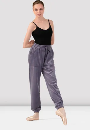 Bloch Ladies Gloria Velvet Sweatpant, Dusty Lavender