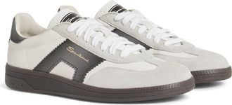 Santoni Leather and Suede DBS Oly Sneaker in White at Nordstrom, Size 10.5